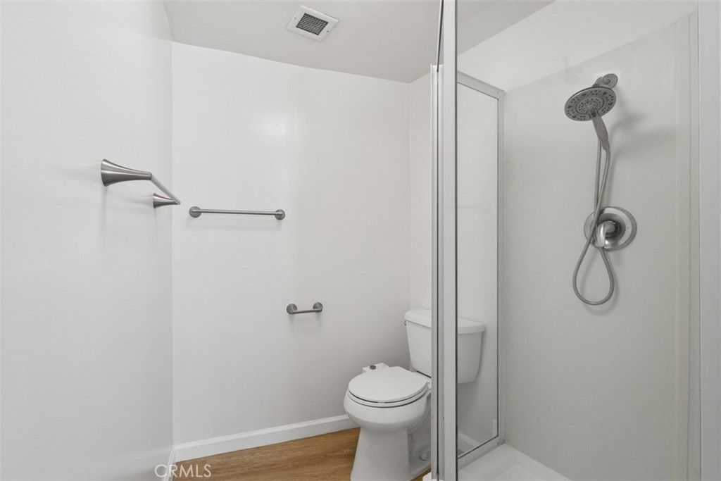 Bathroom, Glass Shower, Interior, Wood Texture Flooring