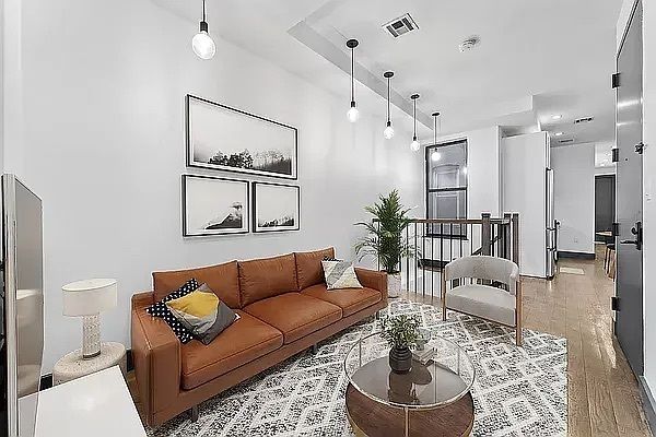 Interior, Living room, Pendant Lights, Recessed Lighting, Wood Texture Flooring