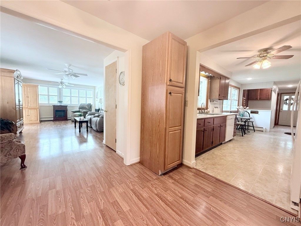 Interior, Kitchen, Living room, Recessed Lighting, Wood Texture Flooring