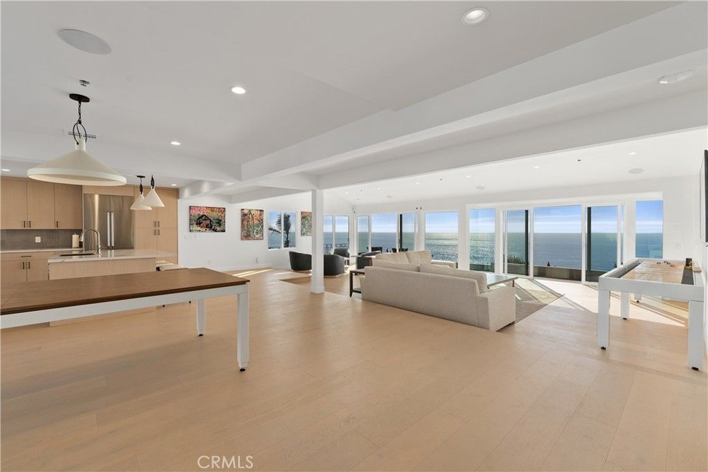 Game Room, Interior, Kitchen, Living room, Pendant Lights, Recessed Lighting, Water, Wood Texture Flooring