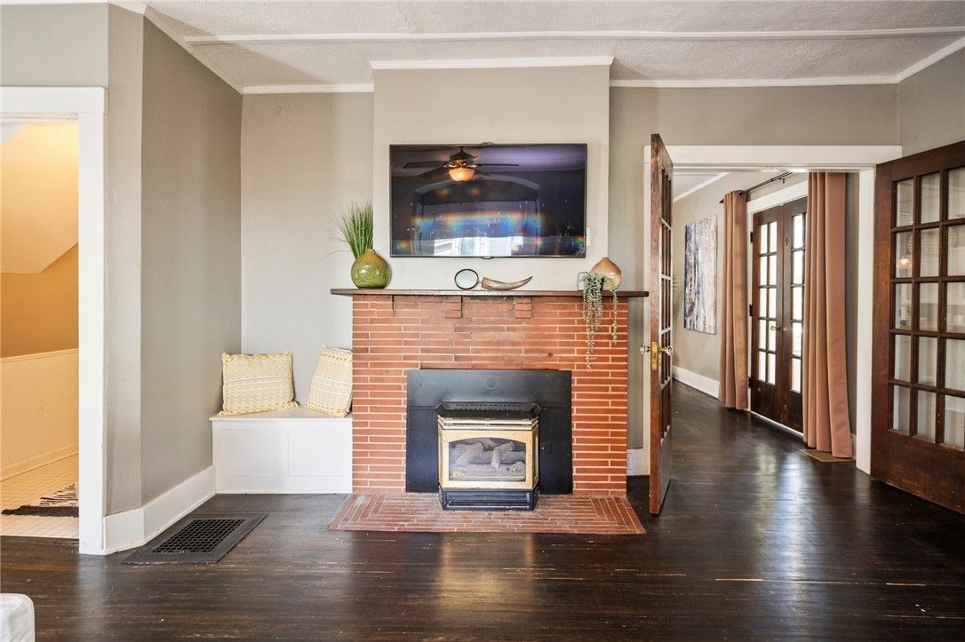 Fireplace, Interior, Wood Texture Flooring