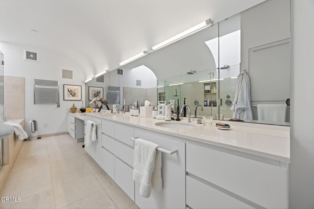 Bathroom, Dual Sink Vanities, Glass Shower, Interior