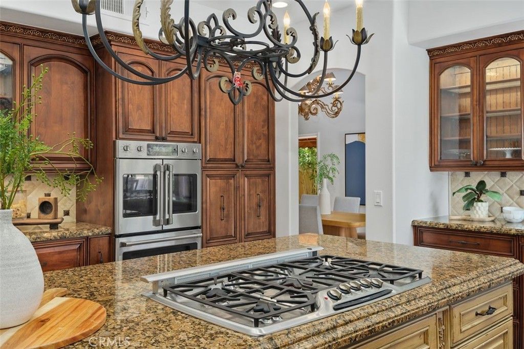 Chandelier, Interior, Kitchen, Stainless Steel Appliances