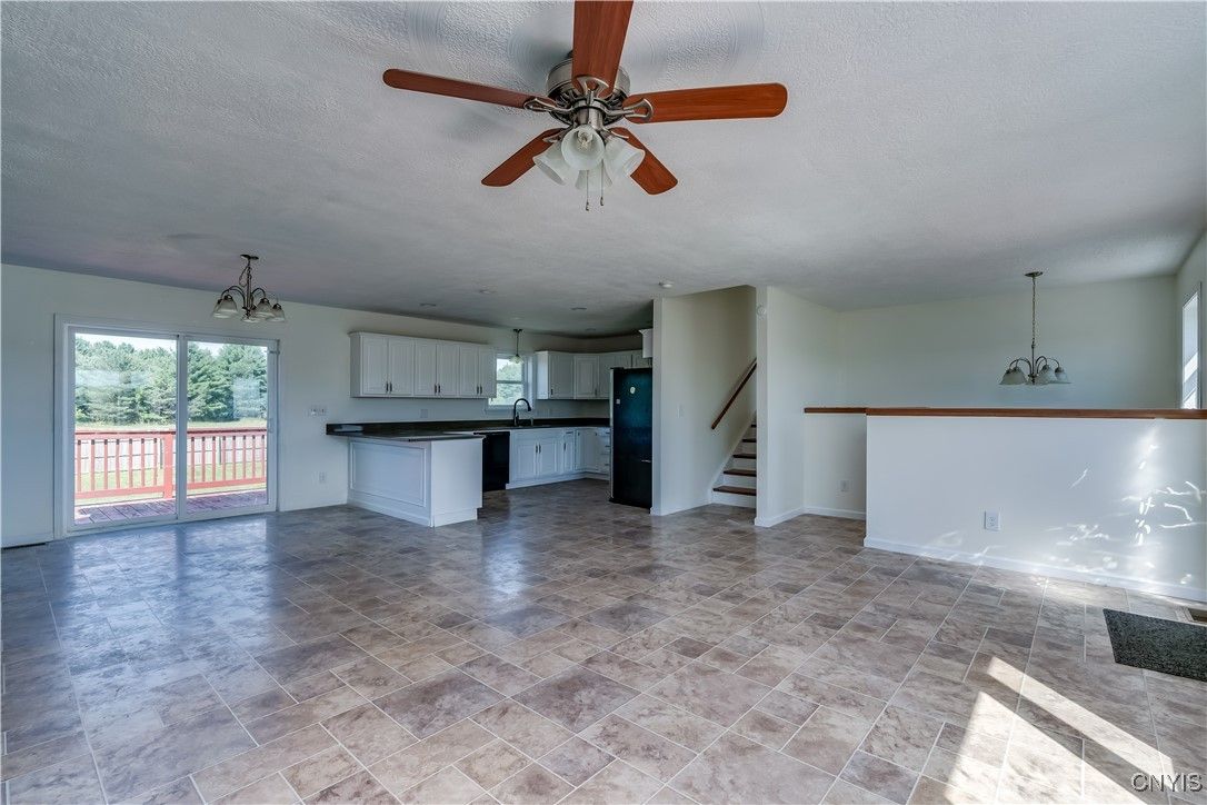 Empty room, Interior, Kitchen, Pendant Lights