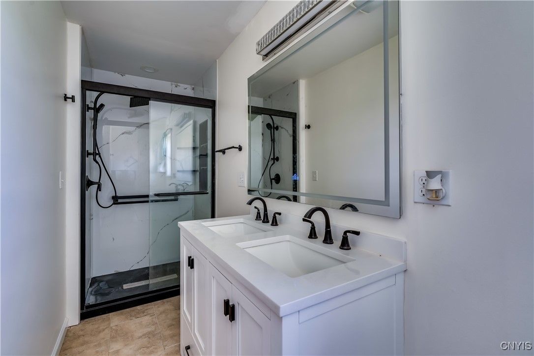Bathroom, Dual Sink Vanities, Glass Shower, Interior