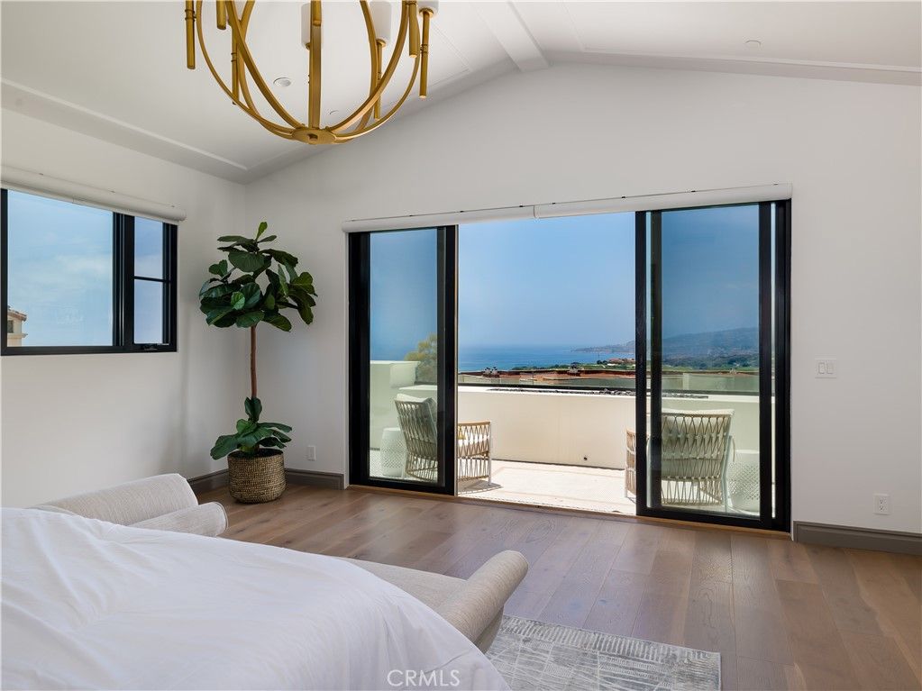 Bedroom, Chandelier, Interior, Water, Wood Texture Flooring