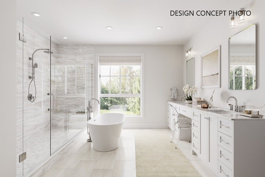 Bathroom, Dual Sink Vanities, Free Standing Baths, Glass Shower, Interior, Recessed Lighting