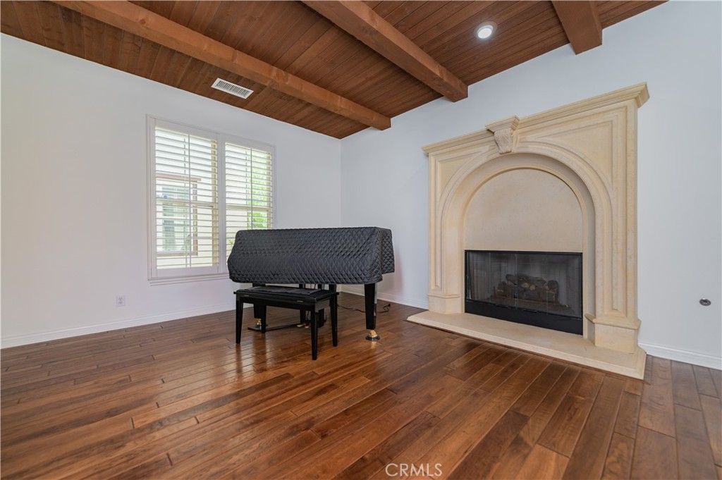 Fireplace, Interior, Piano, Wooden Beams, Wooden Ceilings, Wood Texture Flooring