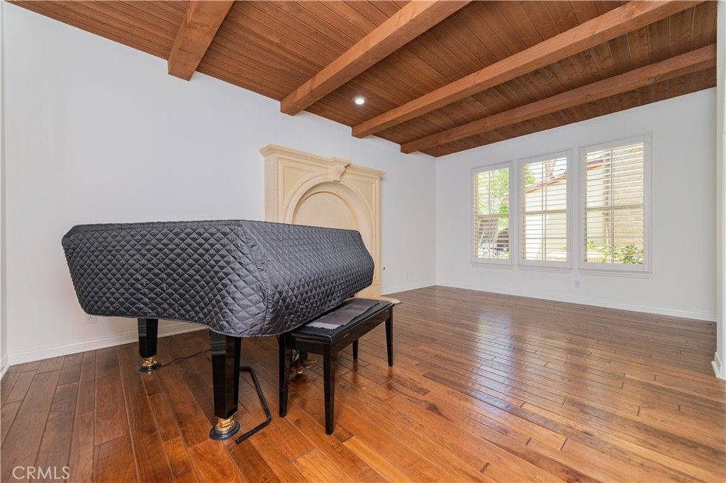 Interior, Piano, Recessed Lighting, Wooden Beams, Wooden Ceilings, Wood Texture Flooring