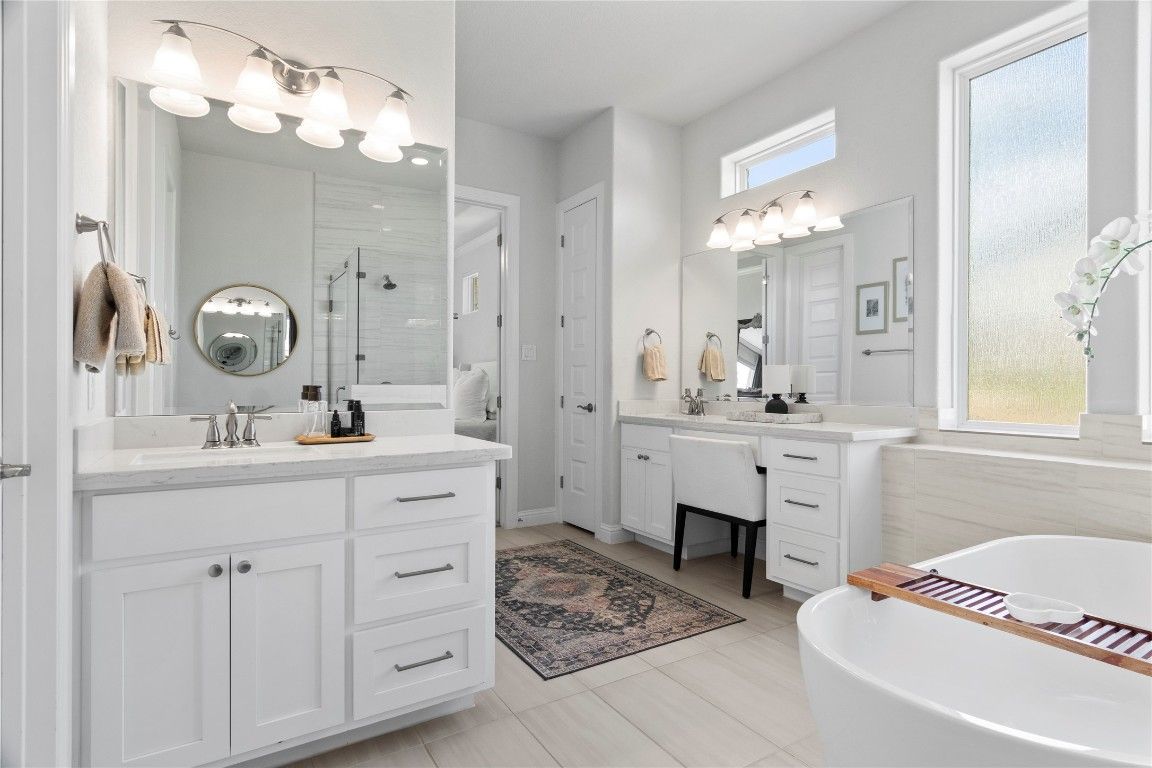 Bathroom, Dual Sink Vanities, Free Standing Baths, Interior
