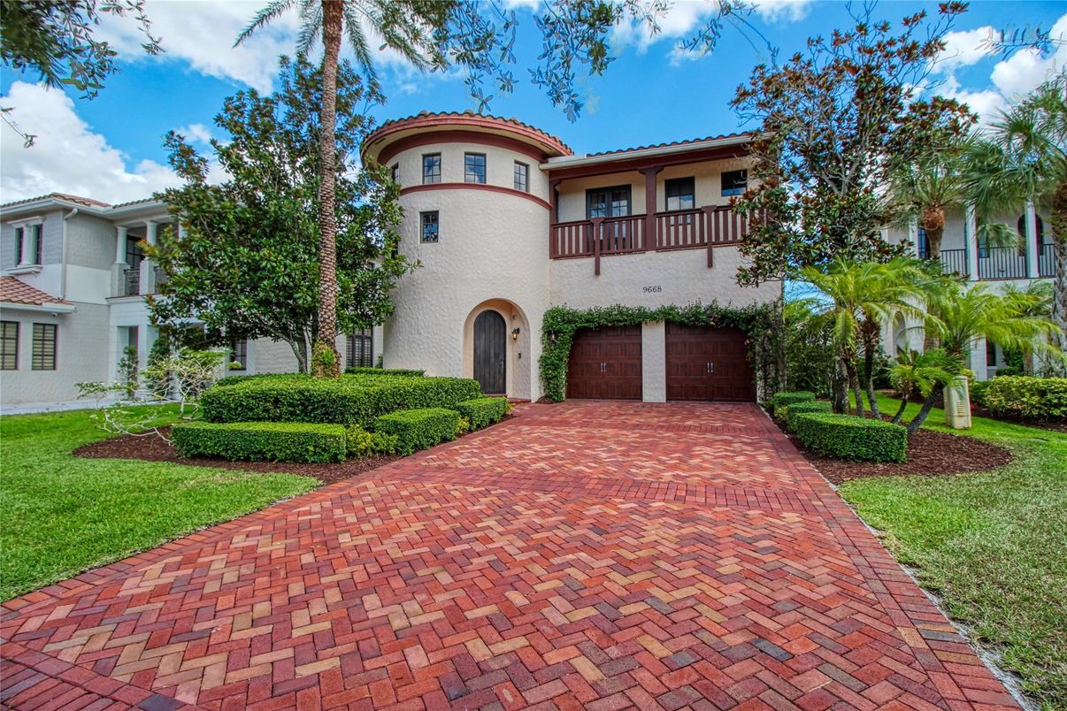 Attached, Backyard, Exterior, Facade, Mediterranean
