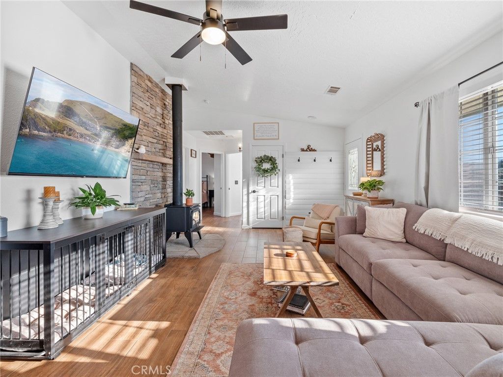 Fireplace, Interior, Living room, Stone Walls, Wood Texture Flooring