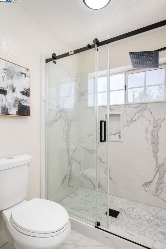Bathroom, Glass Shower, Interior, Marble, Marble Walls