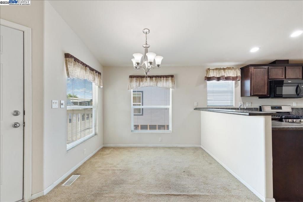 Chandelier, Empty room, Interior, Kitchen, Recessed Lighting