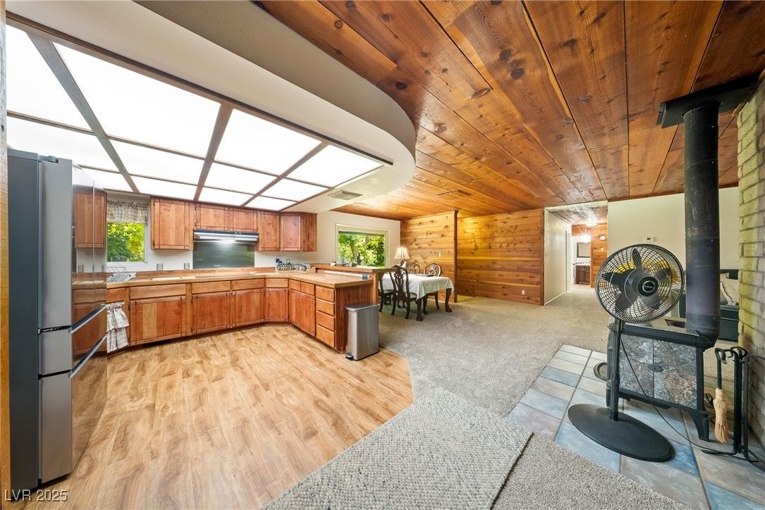 Dining room, Interior, Kitchen, Wooden Ceilings, Wood Texture Flooring