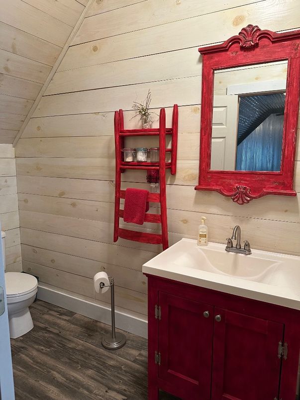 Bathroom, Interior, Wooden Ceilings, Wood Texture Flooring, Wooden Walls