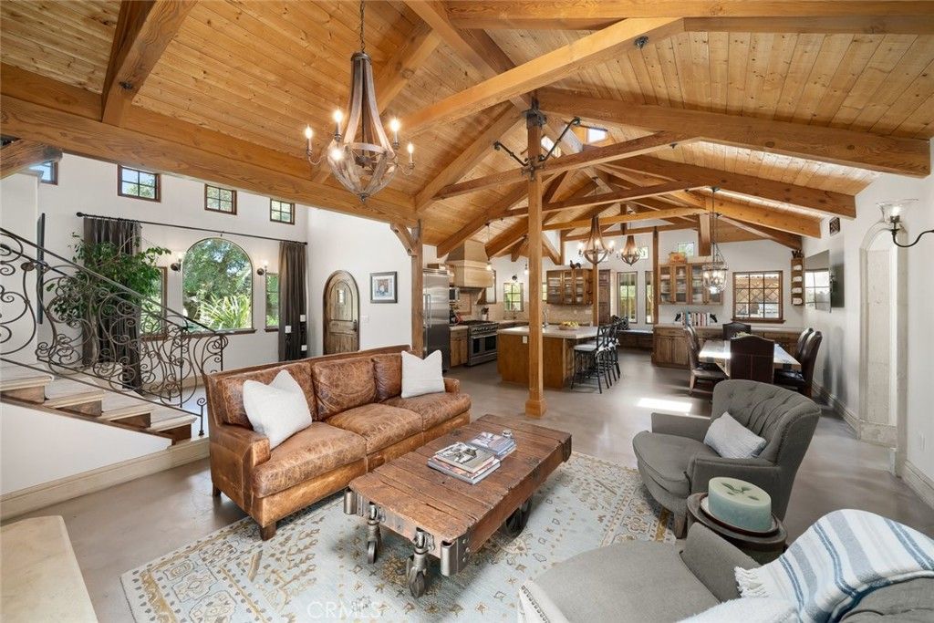 Chandelier, Dining room, Interior, Living room, Wooden Beams, Wooden Ceilings