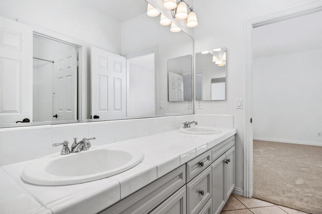 Bathroom, Dual Sink Vanities, Interior, Tile Countertops