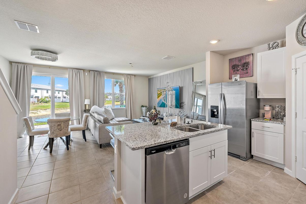 Dining room, Interior, Kitchen, Living room, Recessed Lighting, Stainless Steel Appliances