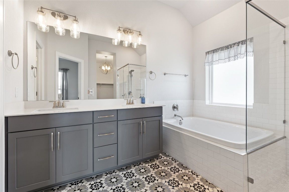 Bathroom, Dual Sink Vanities, Glass Shower, Interior