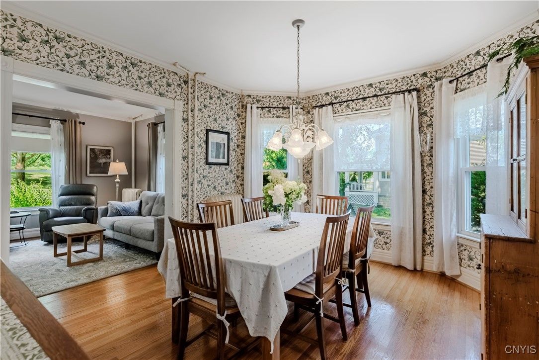Dining room, Interior, Living room, Pendant Lights, Wood Texture Flooring