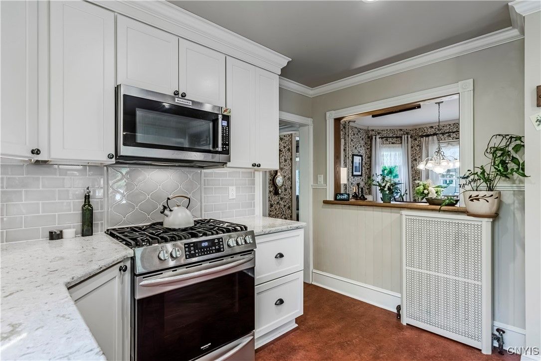 Interior, Kitchen, Pendant Lights, Stainless Steel Appliances, Wood Texture Flooring