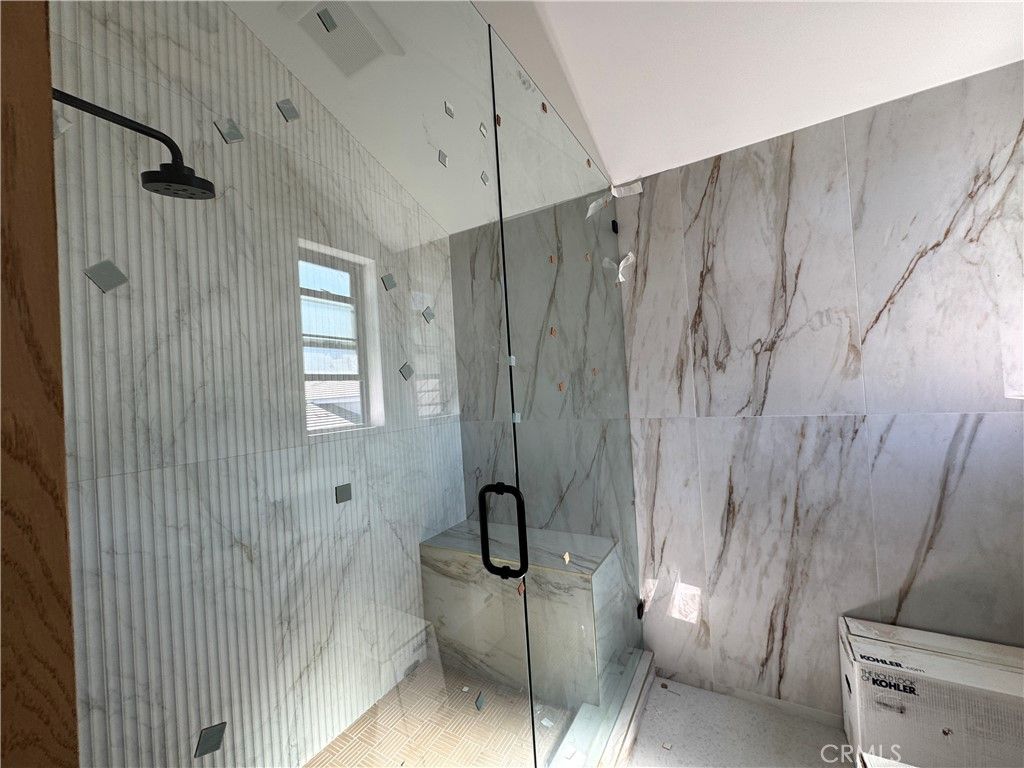 Bathroom, Glass Shower, Interior, Marble Walls