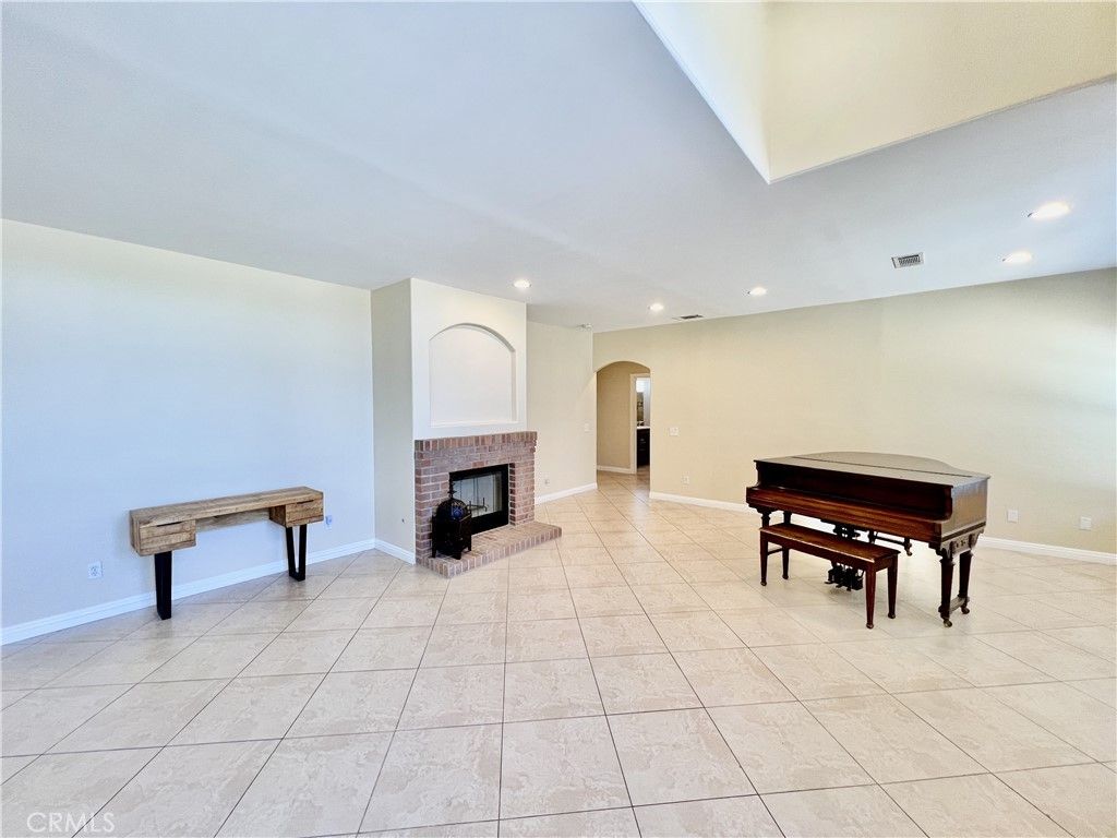 Fireplace, Interior, Piano, Recessed Lighting