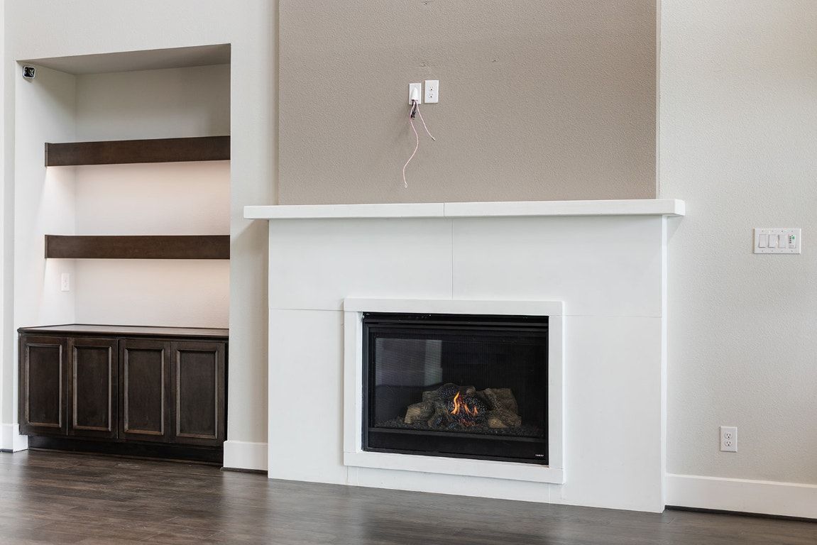 Fireplace, Interior, Wood Texture Flooring