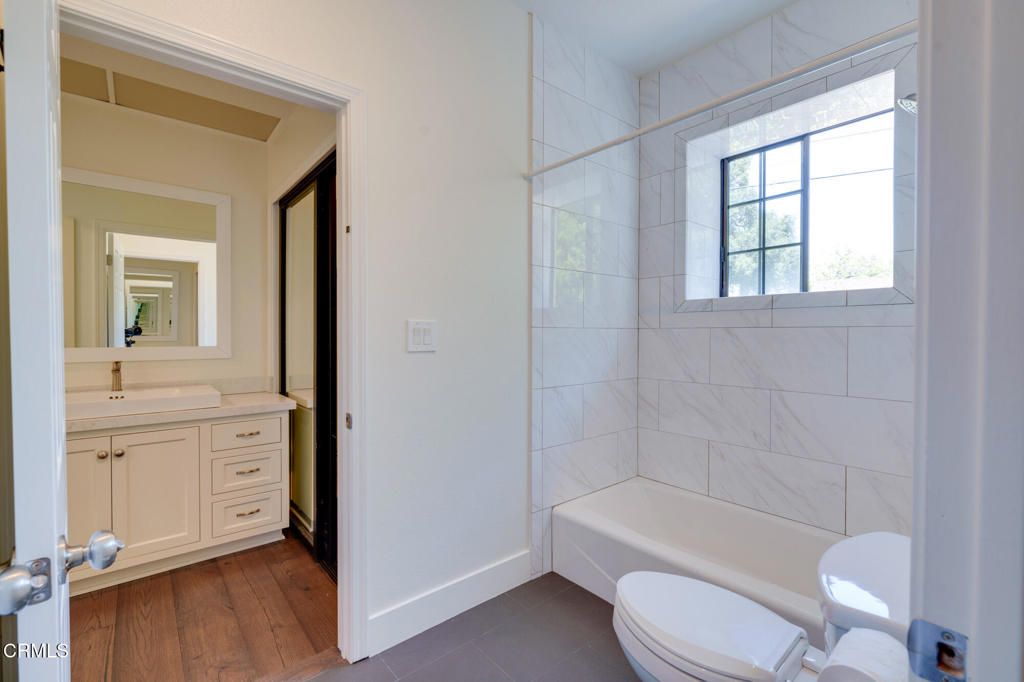 Bathroom, Interior, Marble Walls, Wood Texture Flooring
