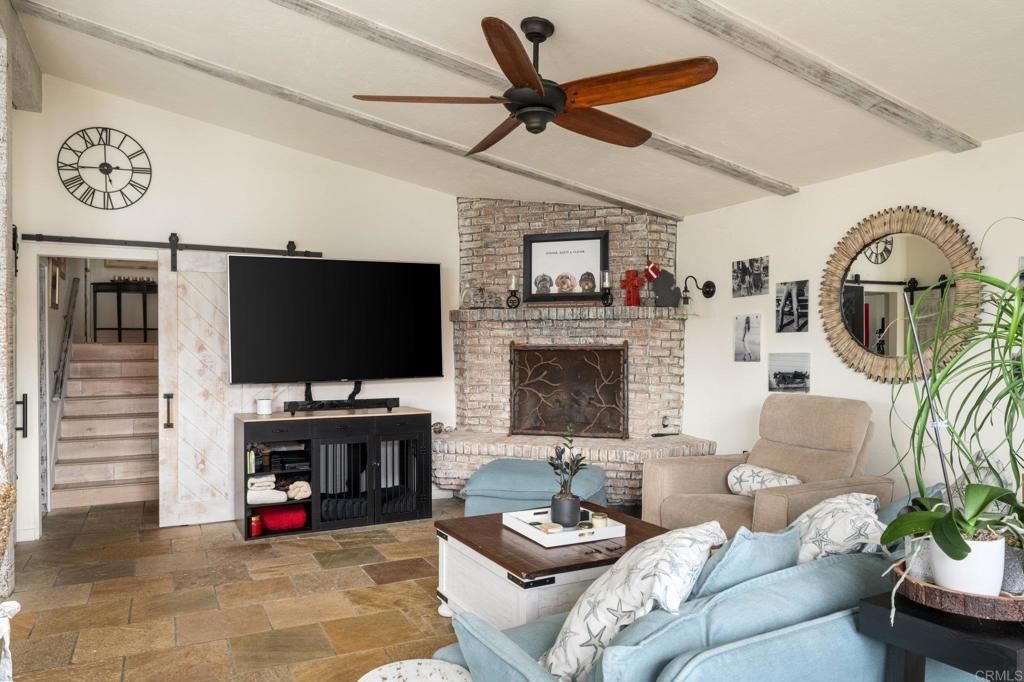 Fireplace, Interior, Living room, Stone Walls, Wooden Beams