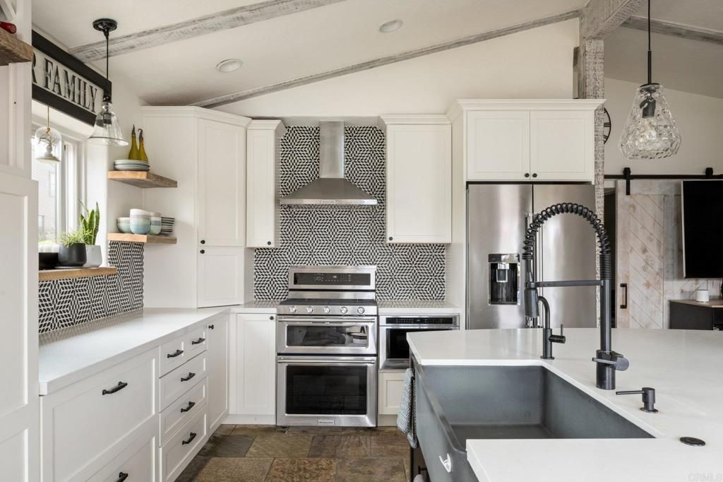 Interior, Kitchen, Pendant Lights, Recessed Lighting, Stainless Steel Appliances