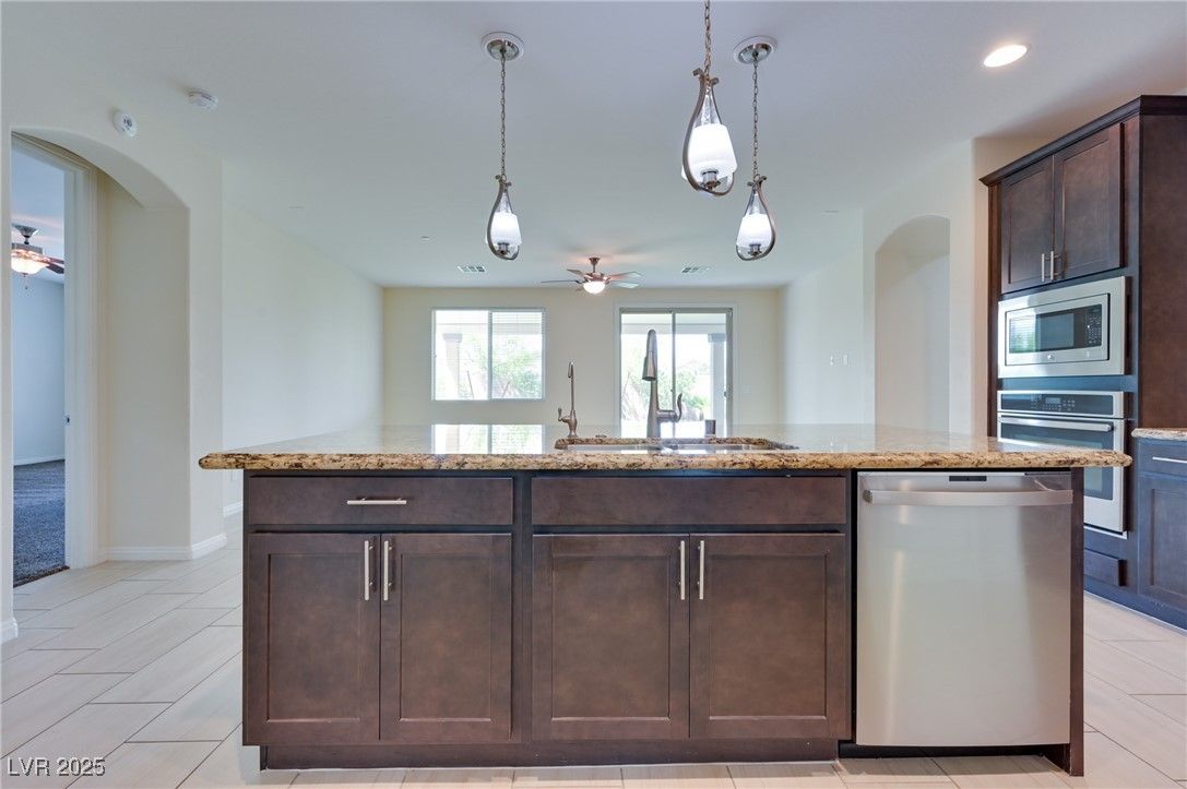 Interior, Kitchen, Pendant Lights, Recessed Lighting, Stainless Steel Appliances