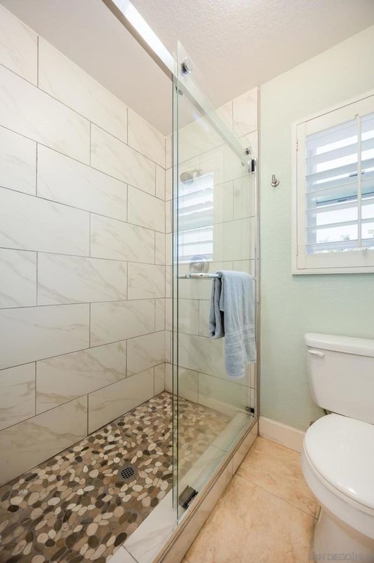 Bathroom, Glass Shower, Interior, Marble Walls