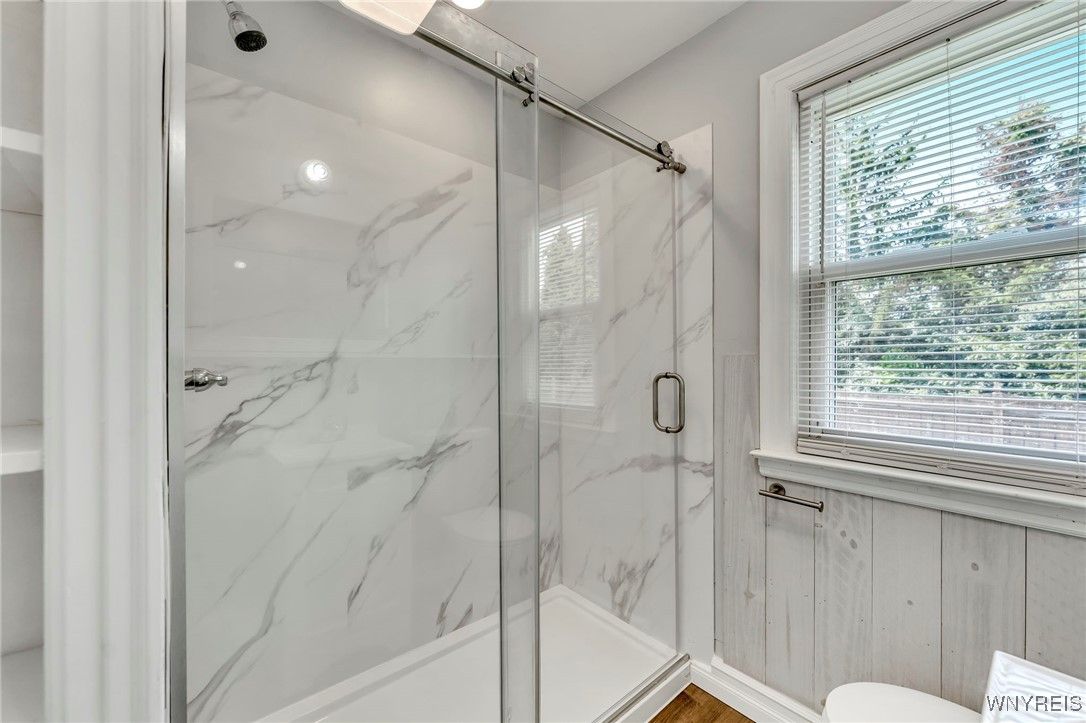 Bathroom, Glass Shower, Interior, Marble Walls