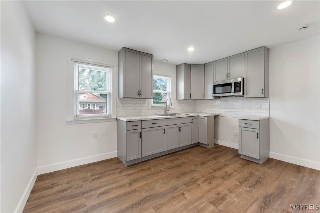 Interior, Kitchen, Recessed Lighting, Wood Texture Flooring