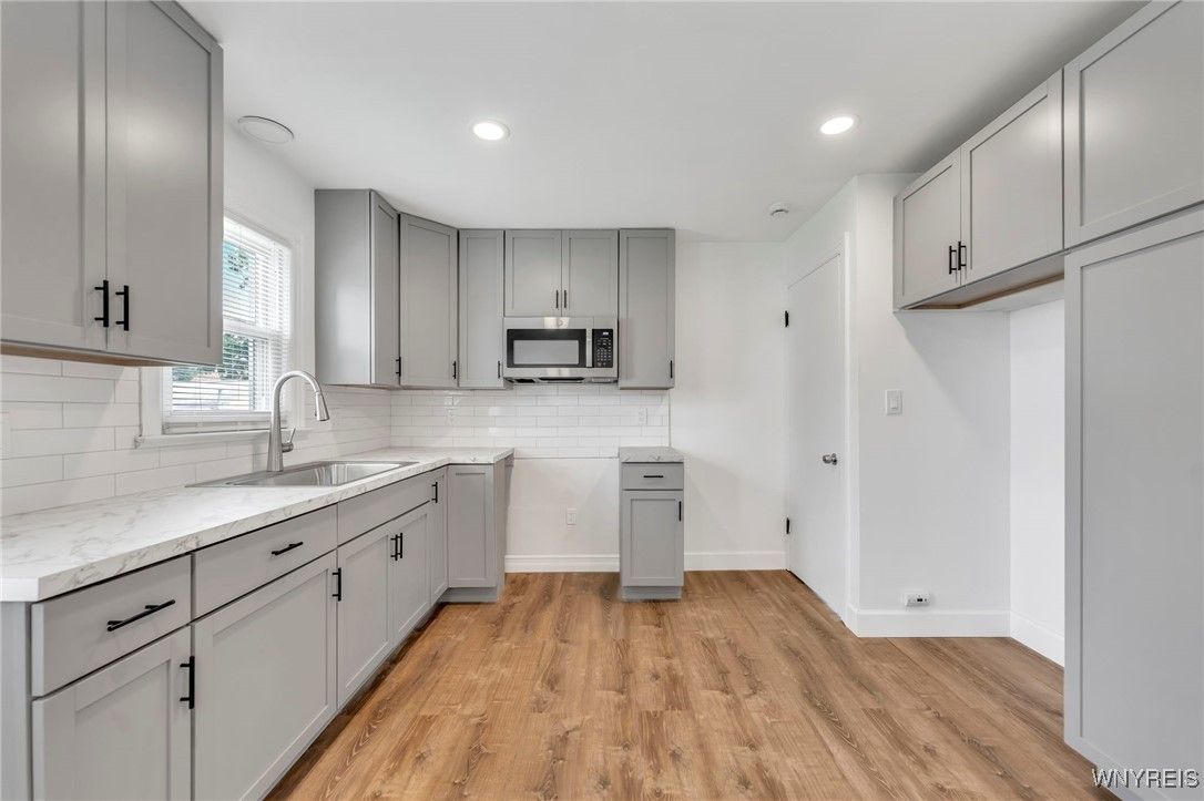 Interior, Kitchen, Recessed Lighting, Wood Texture Flooring