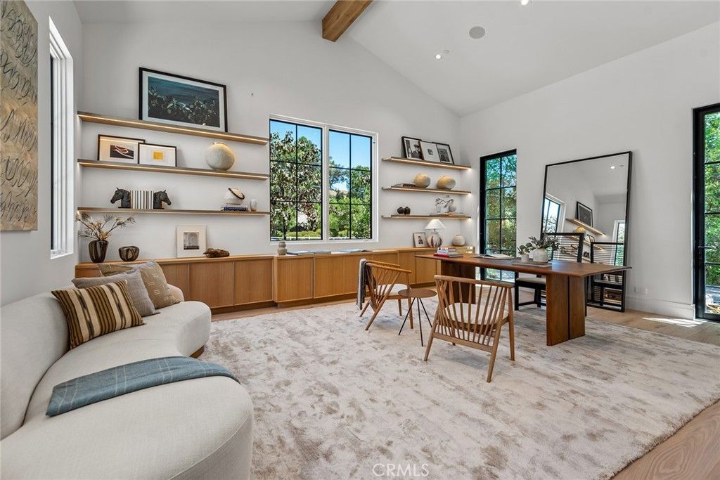 Home Office, Interior, Recessed Lighting, Wooden Beams