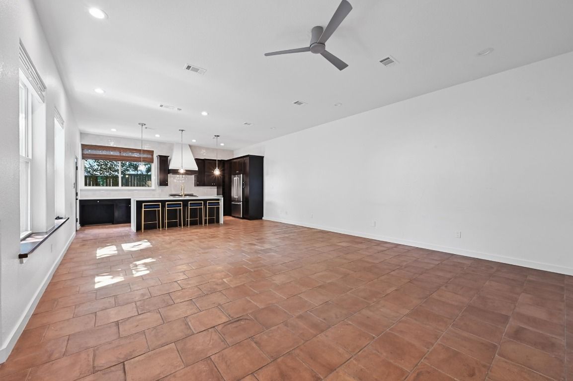 Empty room, Interior, Kitchen, Pendant Lights, Recessed Lighting