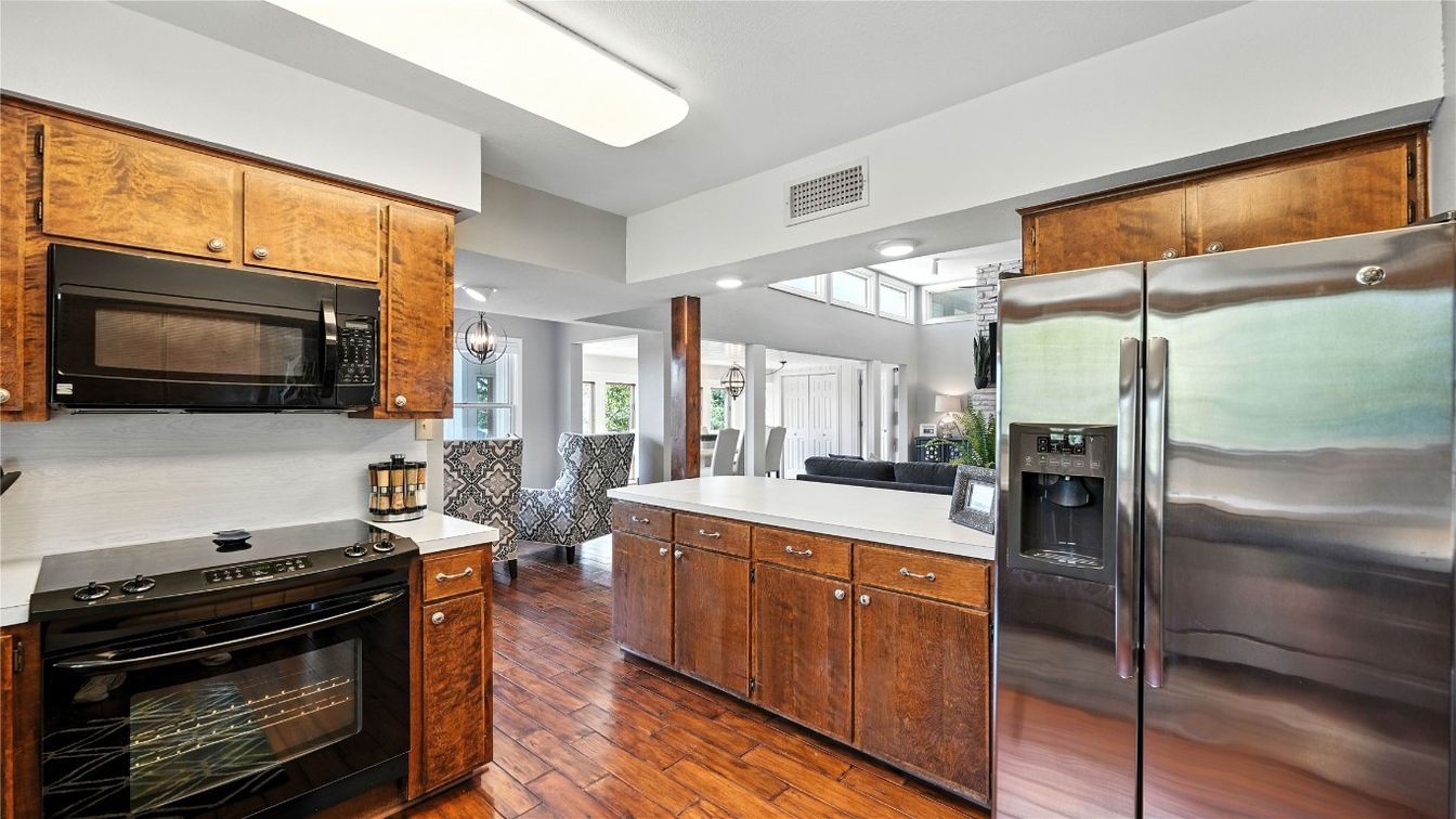 Interior, Kitchen, Stainless Steel Appliances, Wood Texture Flooring