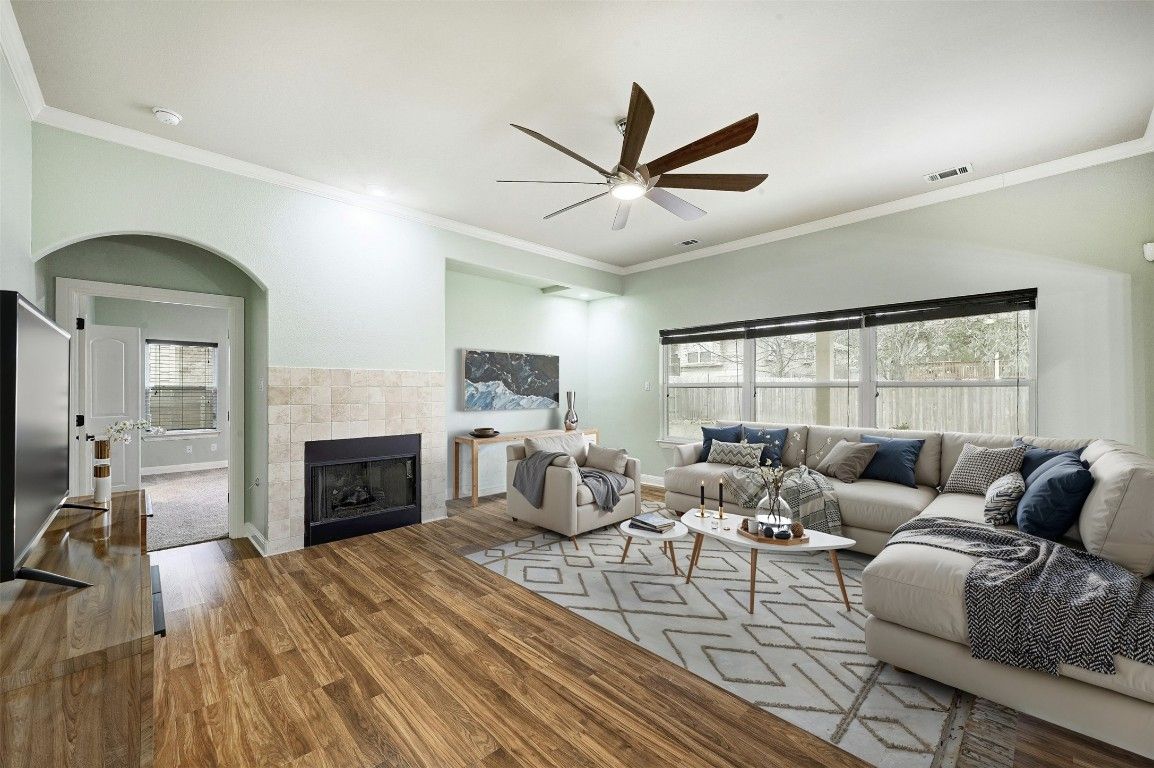 Fireplace, Interior, Living room, Wood Texture Flooring