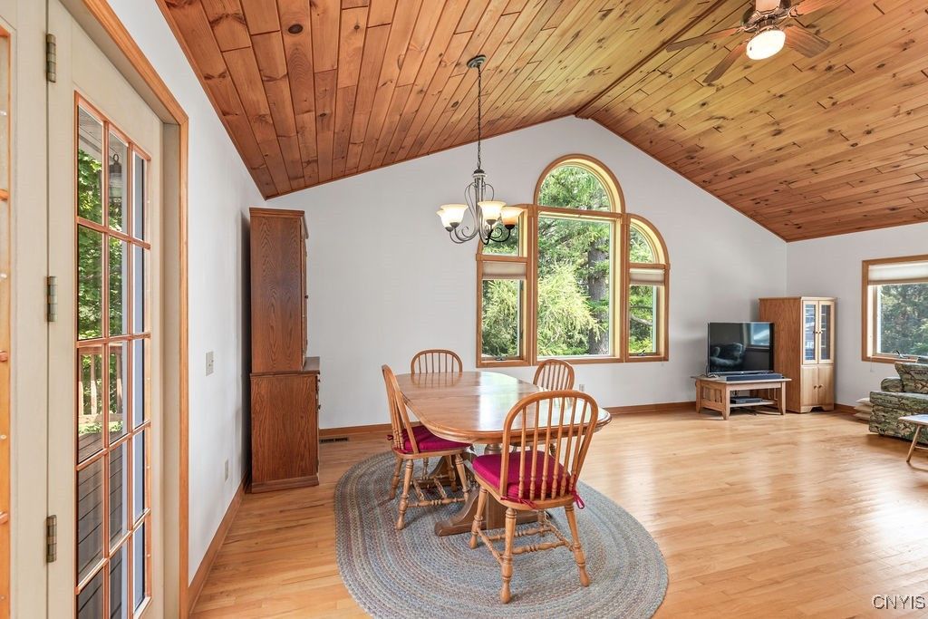 Chandelier, Dining room, Interior, Pendant Lights, Wooden Ceilings, Wood Texture Flooring