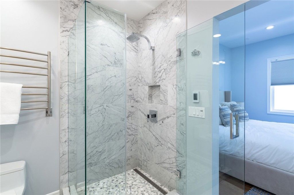 Bathroom, Bedroom, Glass Shower, Interior, Marble Walls, Recessed Lighting