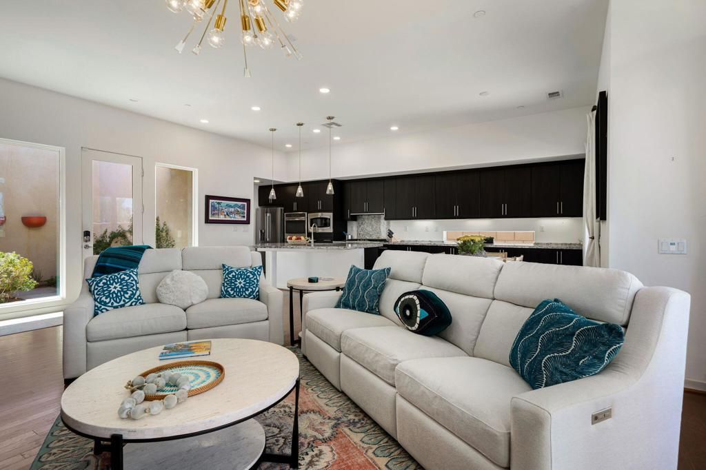 Interior, Kitchen, Living room, Pendant Lights, Recessed Lighting, Stainless Steel Appliances, Wood Texture Flooring