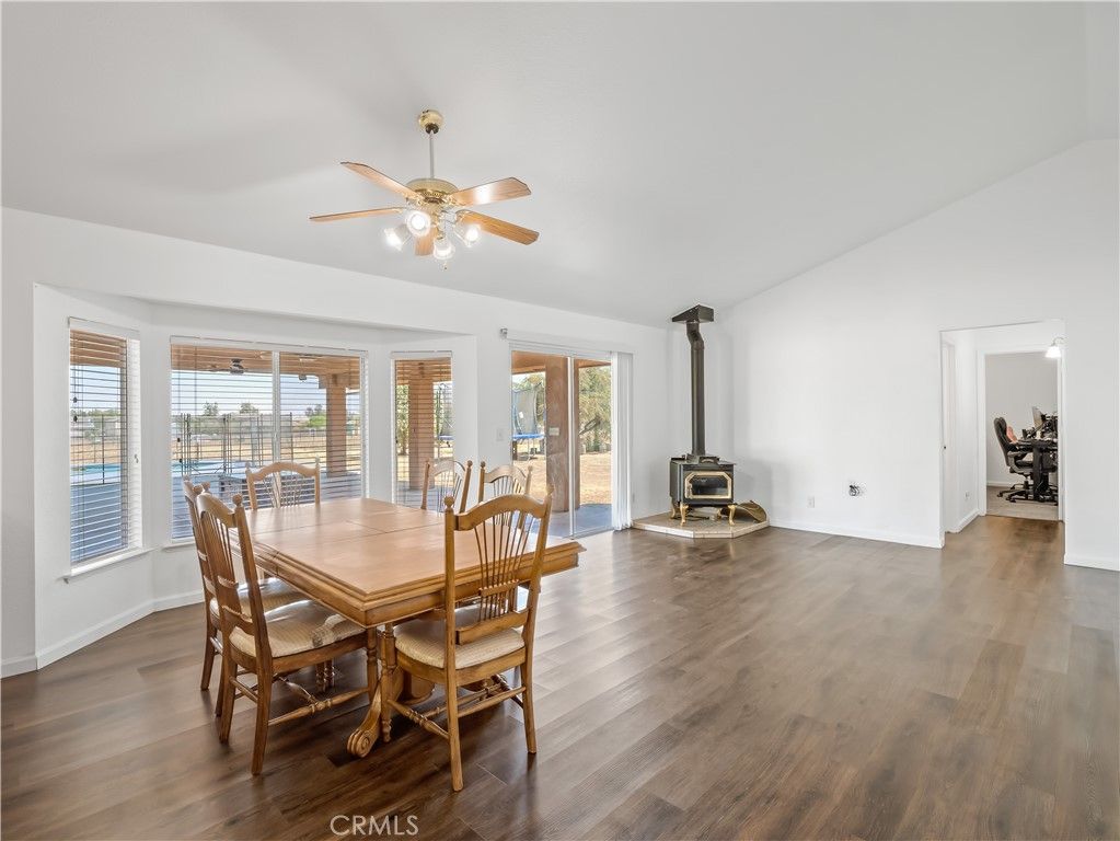 Dining room, Fireplace, Interior, Wood Texture Flooring