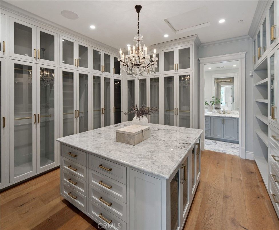Chandelier, Interior, Recessed Lighting, Walk-in Closets, Wood Texture Flooring