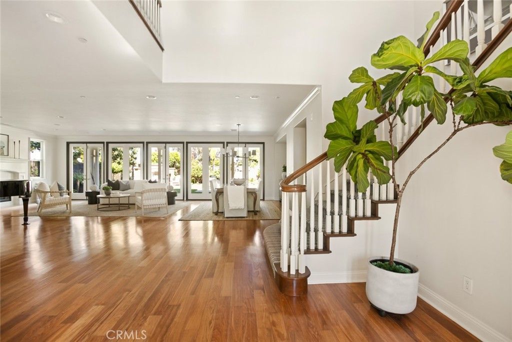 Dining room, Fireplace, Interior, Living room, Pendant Lights, Recessed Lighting, Wood Texture Flooring