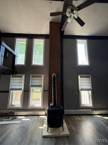 Fireplace, Interior, Stone Walls, Wood Texture Flooring