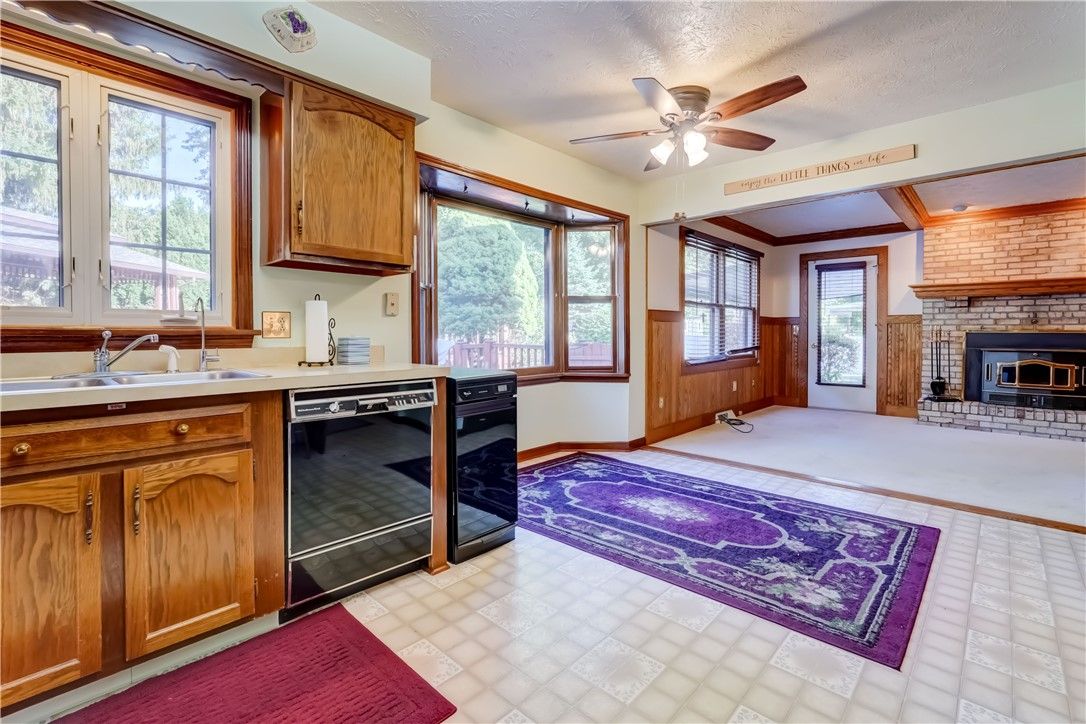 Fireplace, Interior, Kitchen, Stone Walls