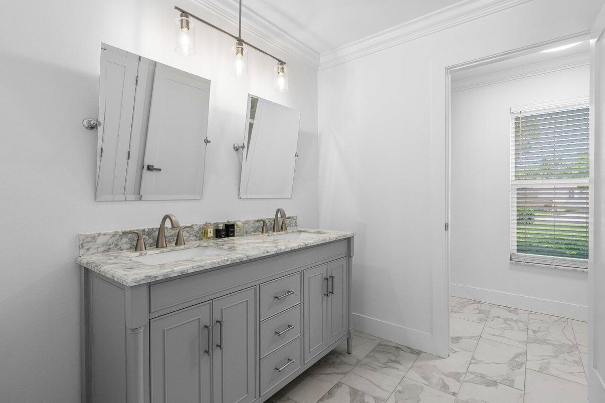 Bathroom, Dual Sink Vanities, Interior, Marble